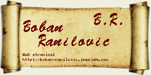 Boban Ranilović vizit kartica